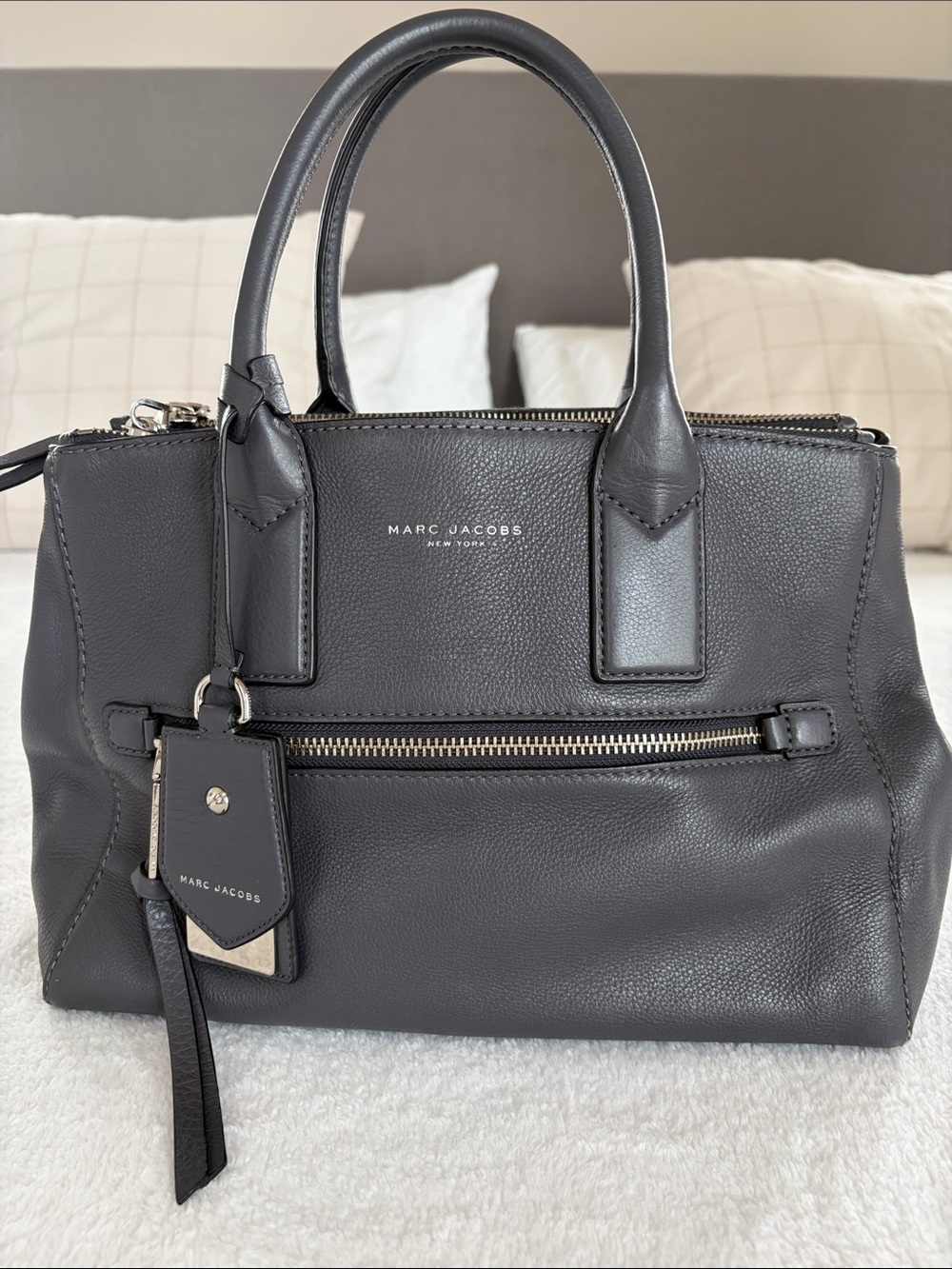 Marc Jacobs Gotham East-West Dark Gray Pebbled Leather Tote